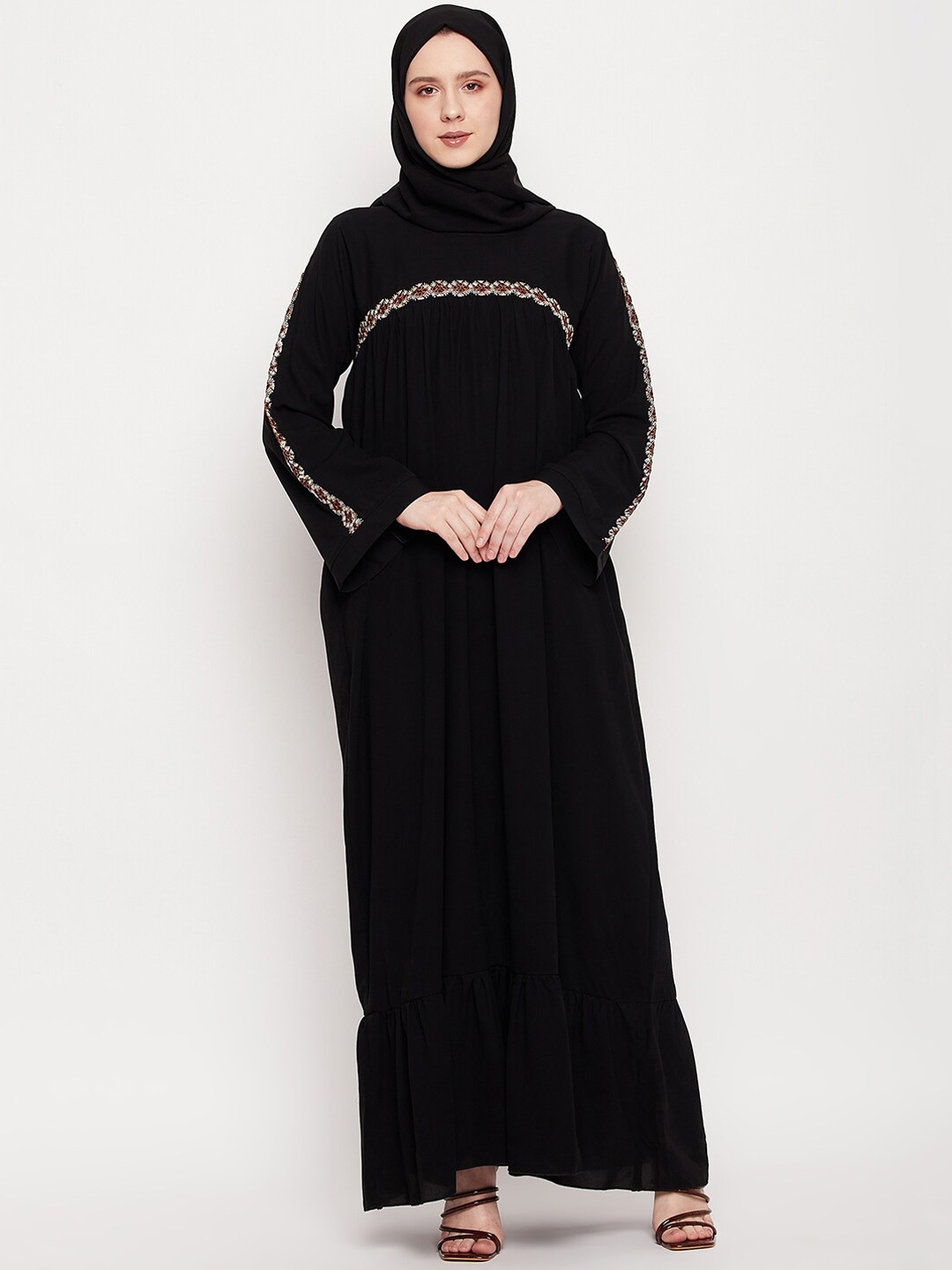 

NABIA Long Sleeves Abaya Burqa, Black