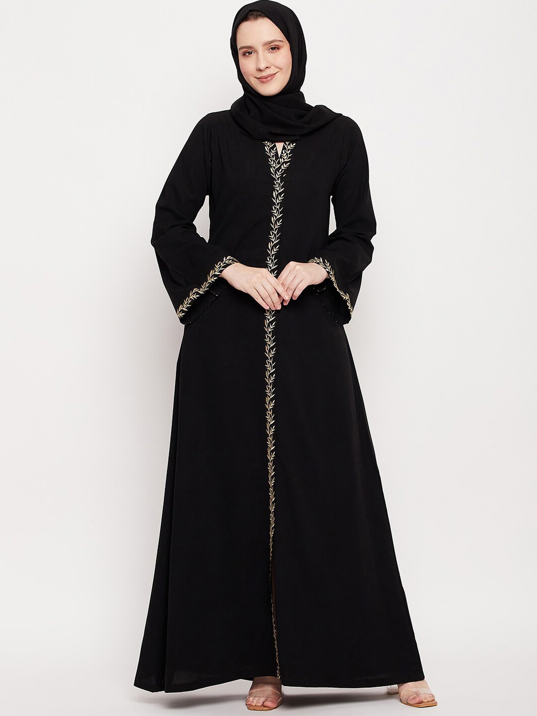 

NABIA Nida Matte Fabric Abaya Burqa, Black
