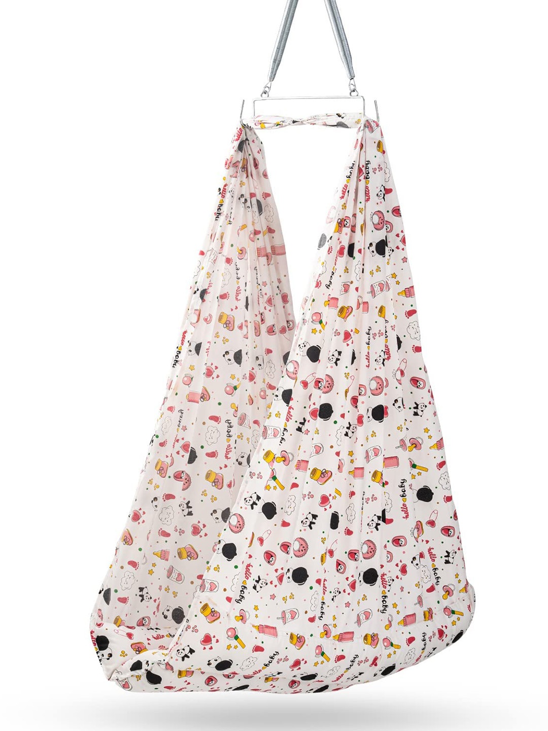 

BAYBEE Printed 2 in 1 Cotton Breathable Hanging Swing Cradle, Pink