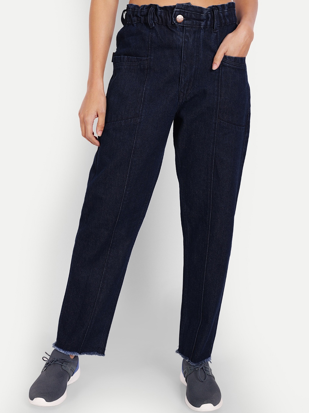 

BAESD Women Jean Straight Fit High-Rise Cotton Jeans, Blue