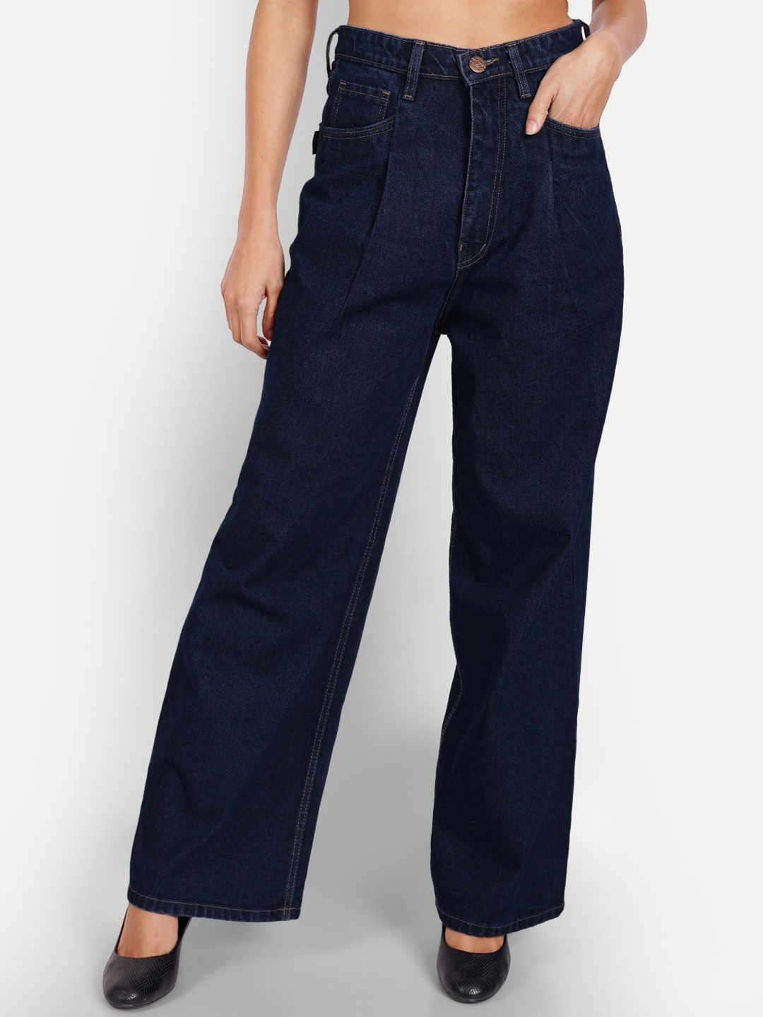 

BAESD Women Jean Relaxed Fit Mid-Rise Cotton Jeans, Blue