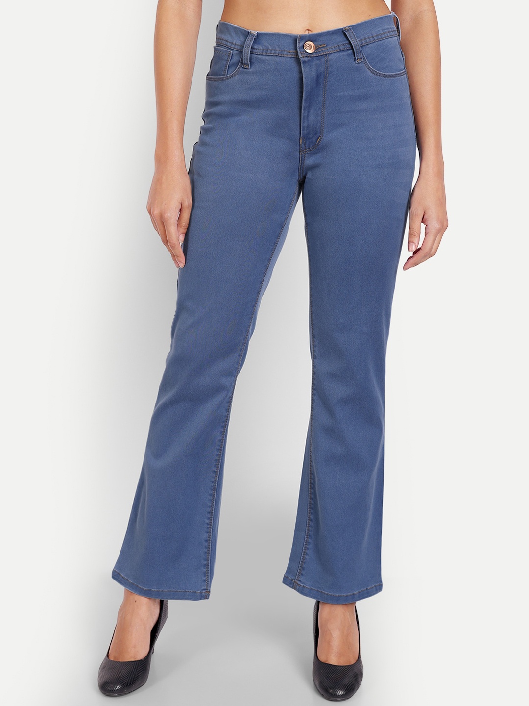 

BAESD Women Jean Bootcut Mid-Rise Cotton Jeans, Blue
