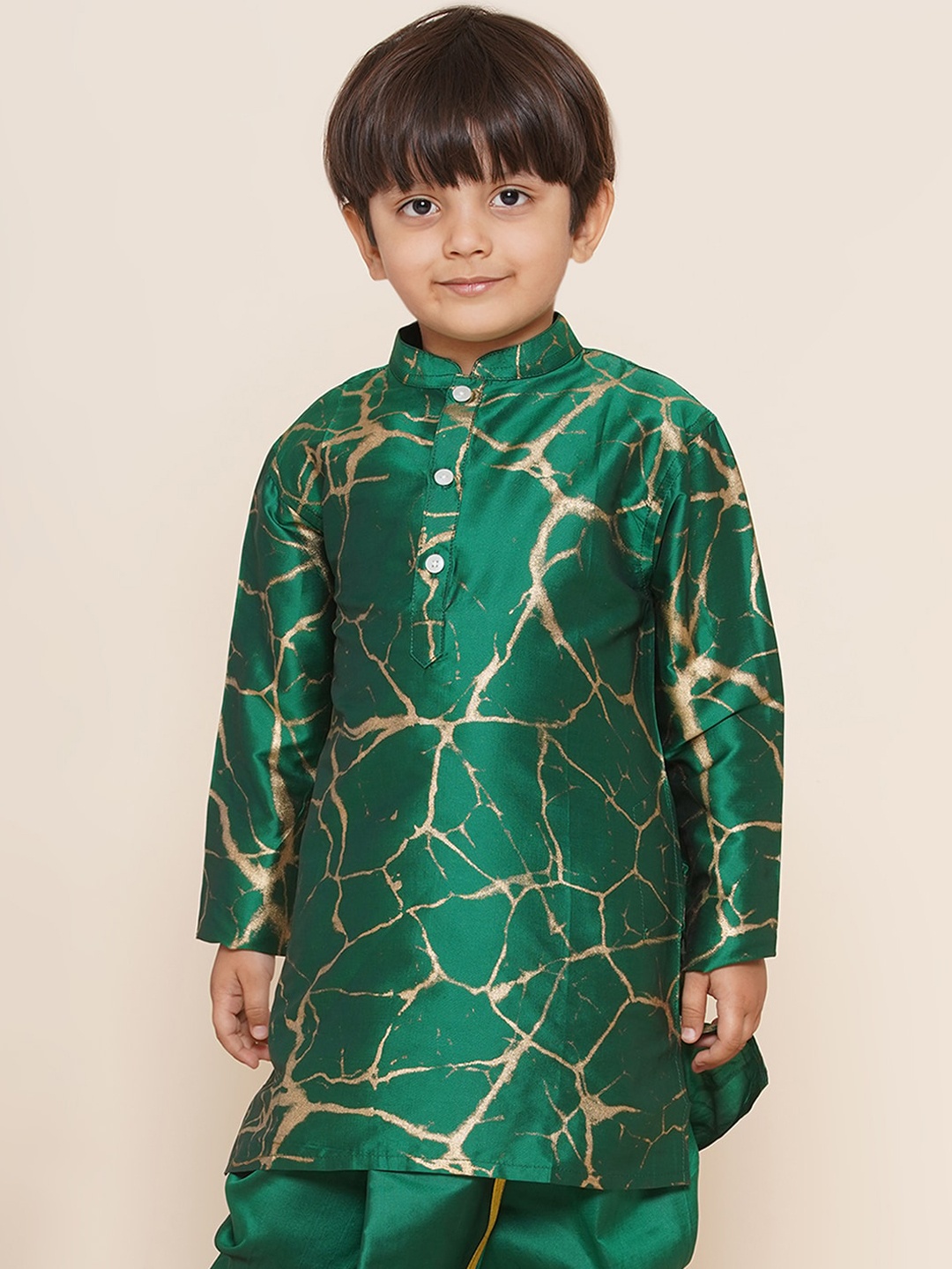 

Sethukrishna Boys Abstract Printed Kurta, Green