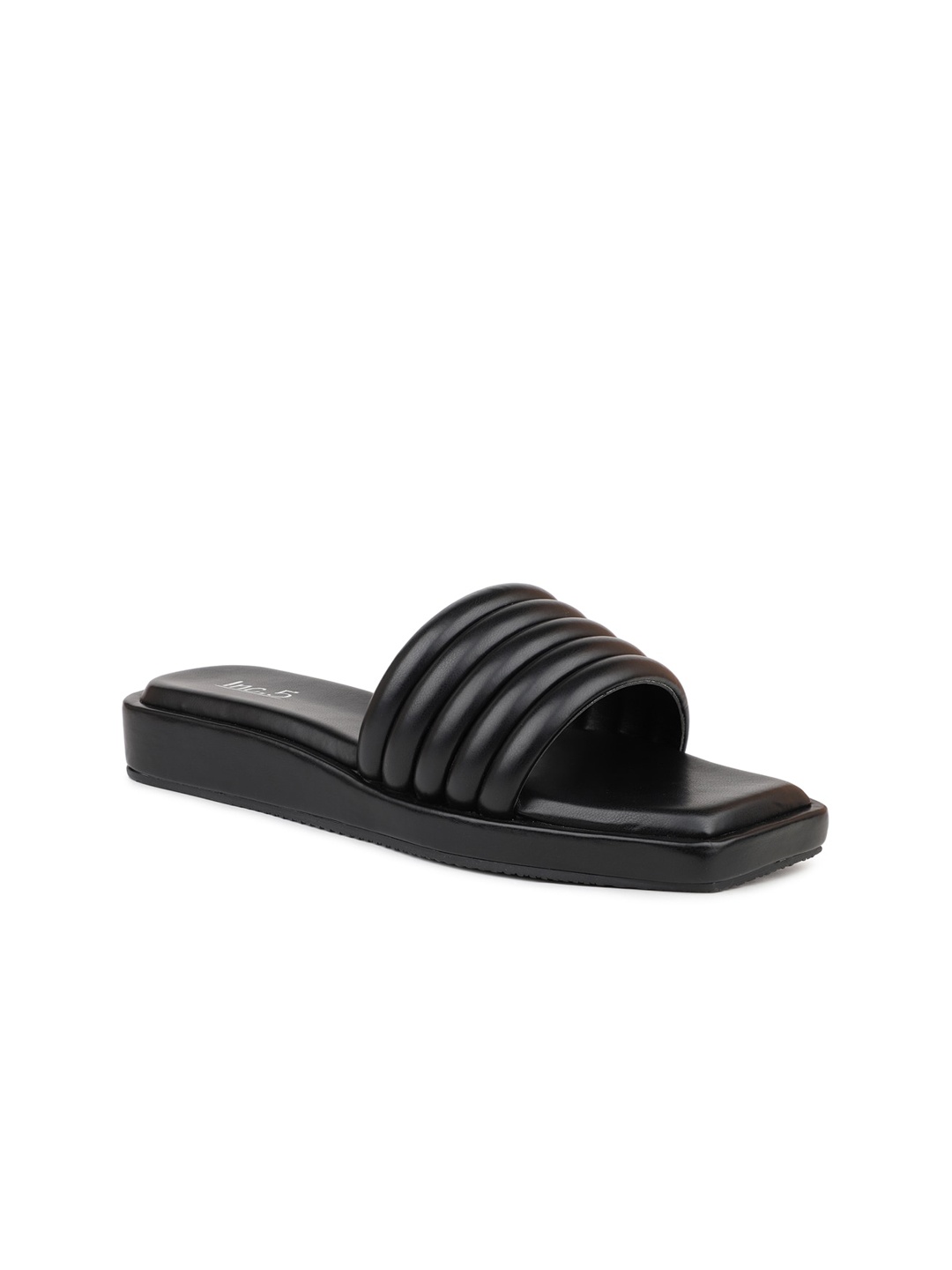 

Inc 5 Women Textured Open Toe Flats, Black