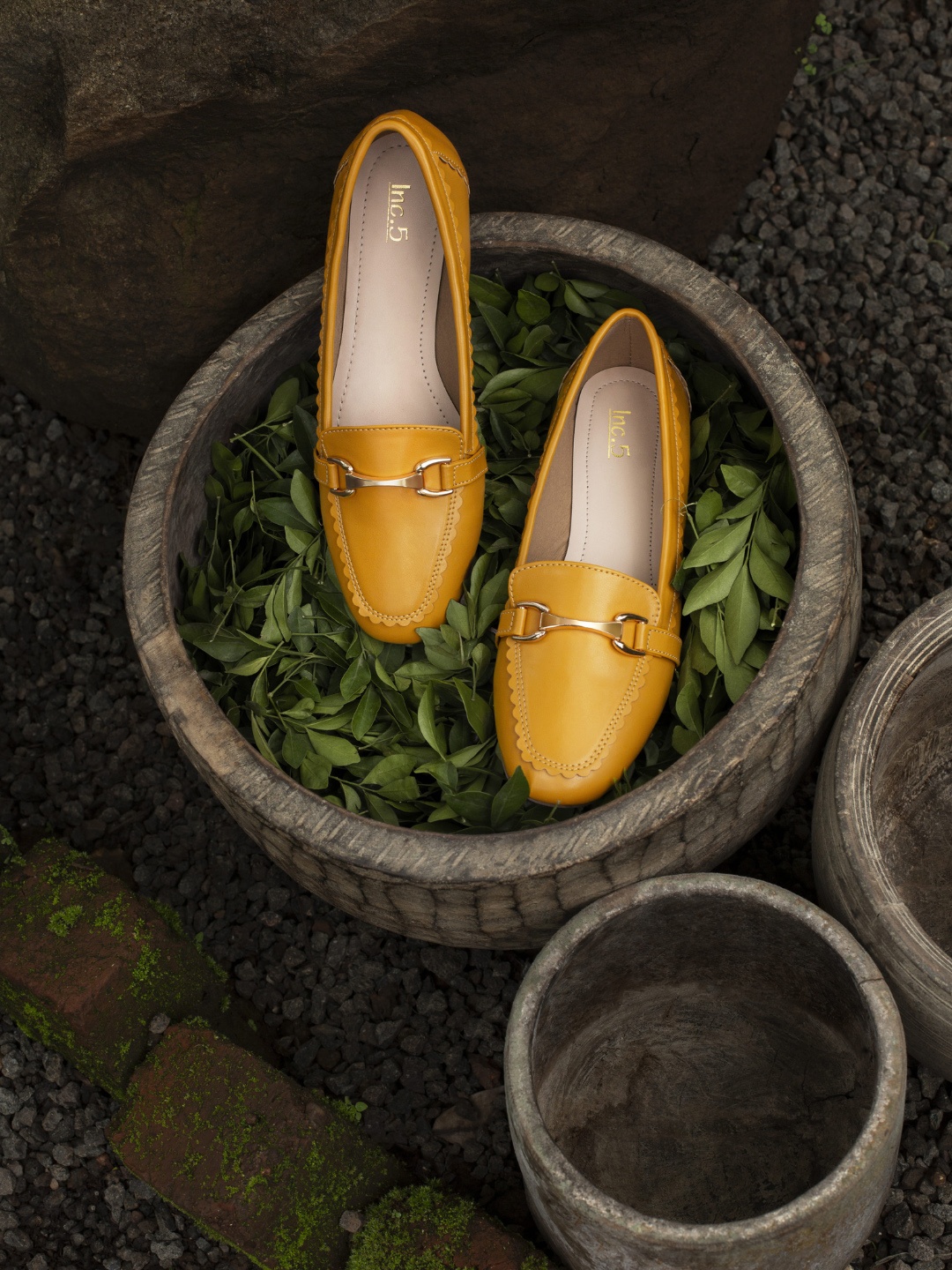 

Inc 5 Women Embellished Ballerinas, Mustard