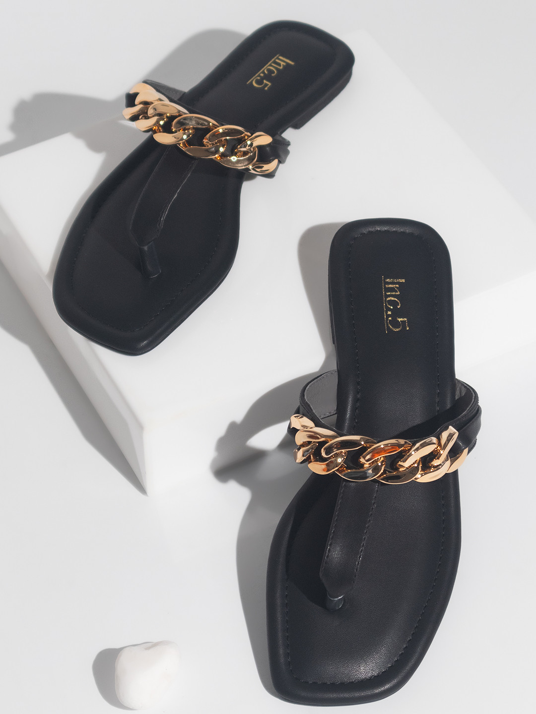 

Inc 5 Women Embellished T-Strap Flats, Black