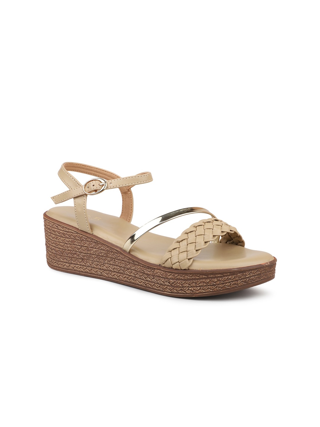 

Inc 5 Braided Strap Wedge Heels, Beige