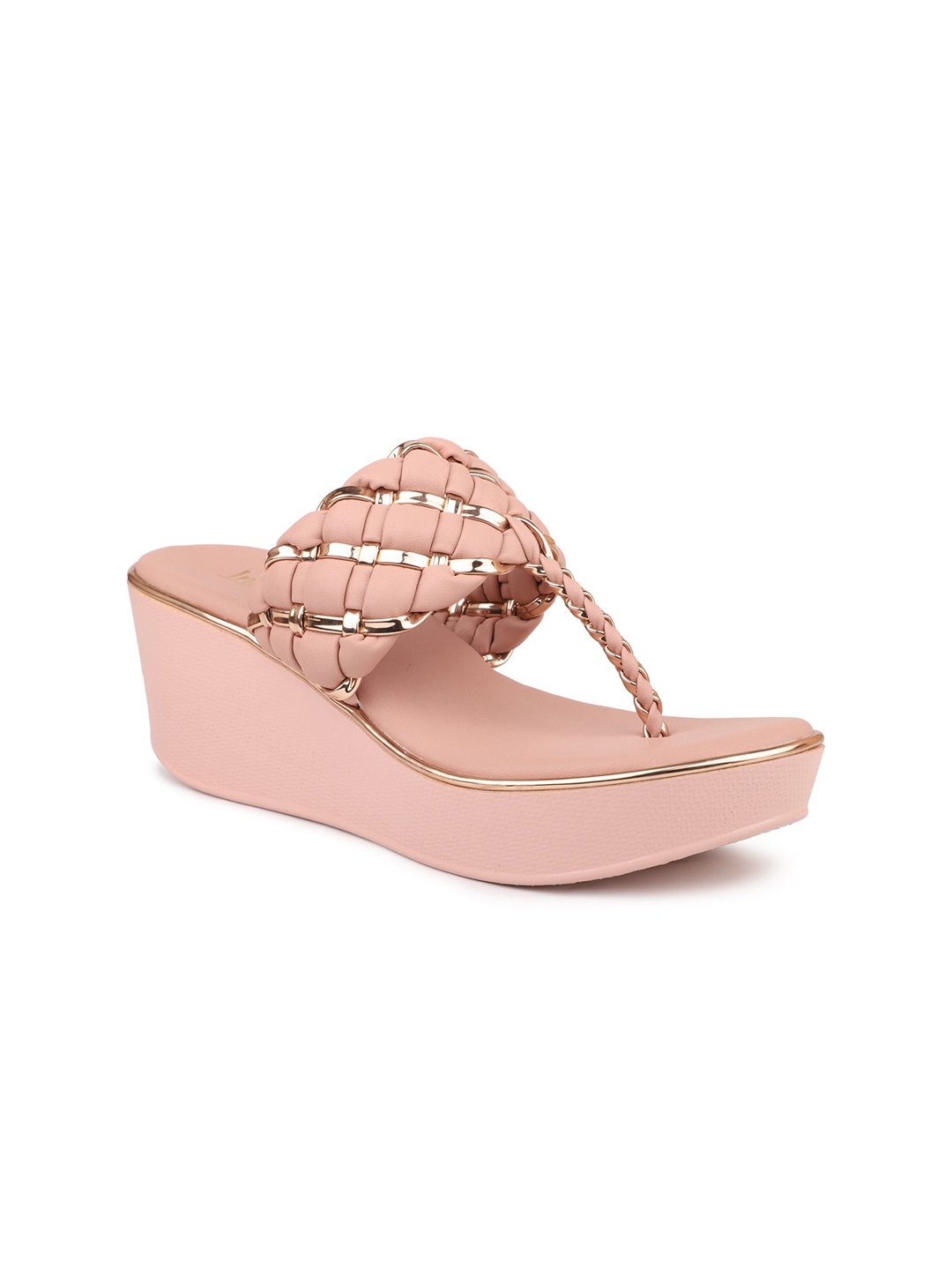 

Inc 5 Braided Strap Wedge Heels, Peach