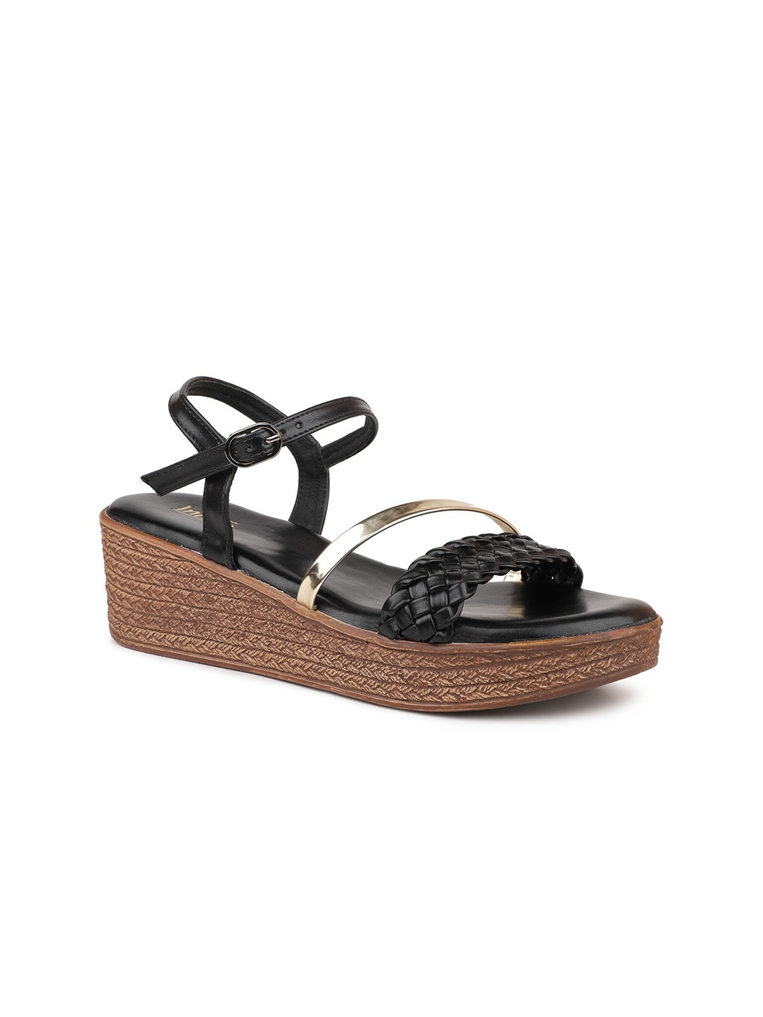 

Inc 5 Braided Strap Wedge Heels, Black