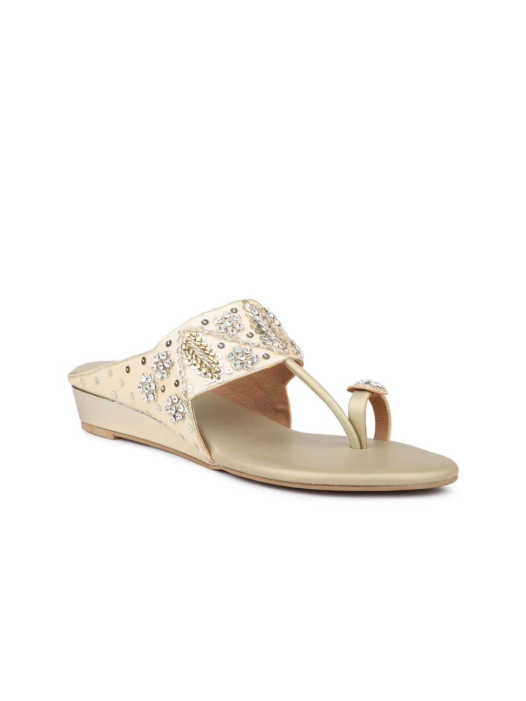 

Inc 5 Embellished One Toe Wedge Heels, Gold