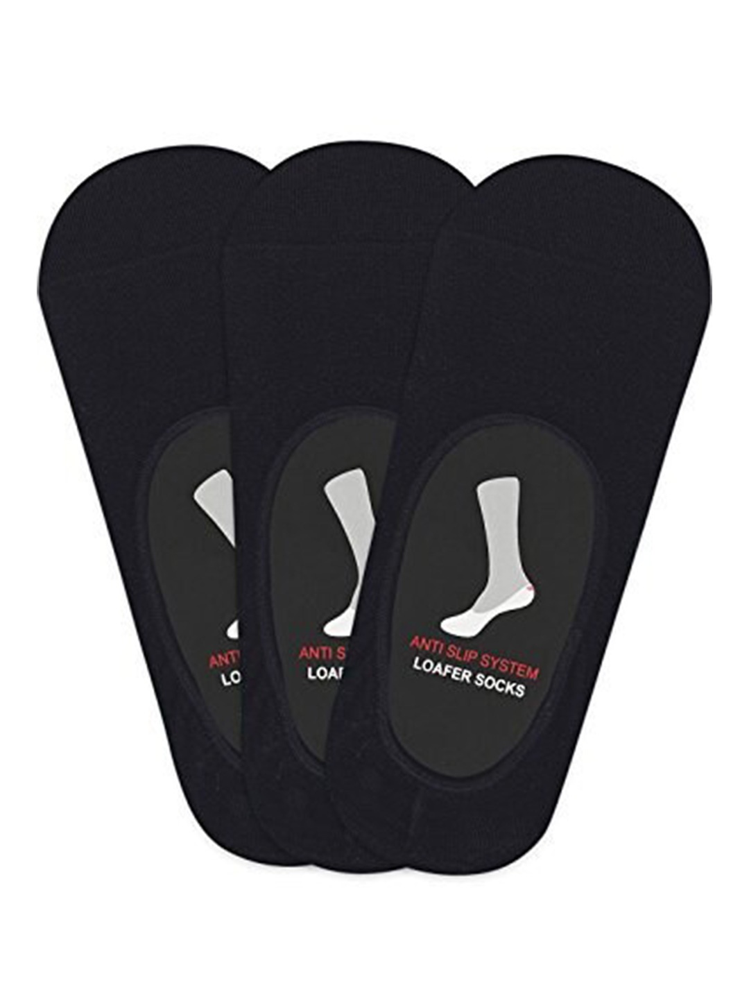 

Balenzia Men Pack Of 3 Shoe-Liner Socks, Black