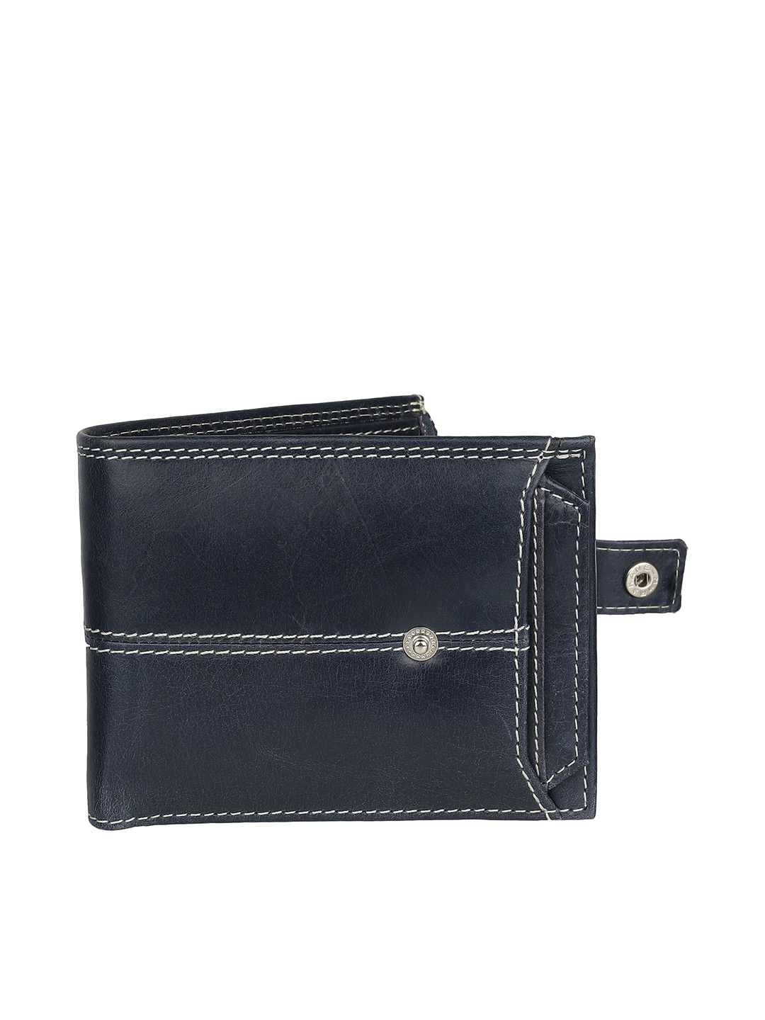 

SAMTROH Men Leather Two Fold Wallet, Blue