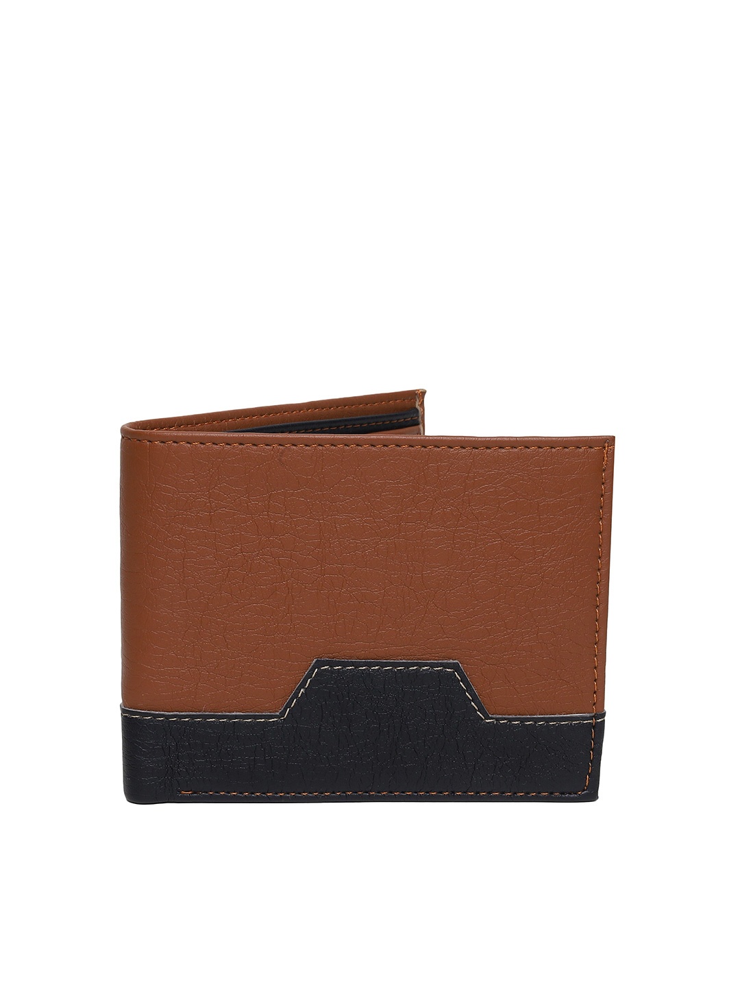 

SAMTROH Men PU Two Fold Wallet, Tan
