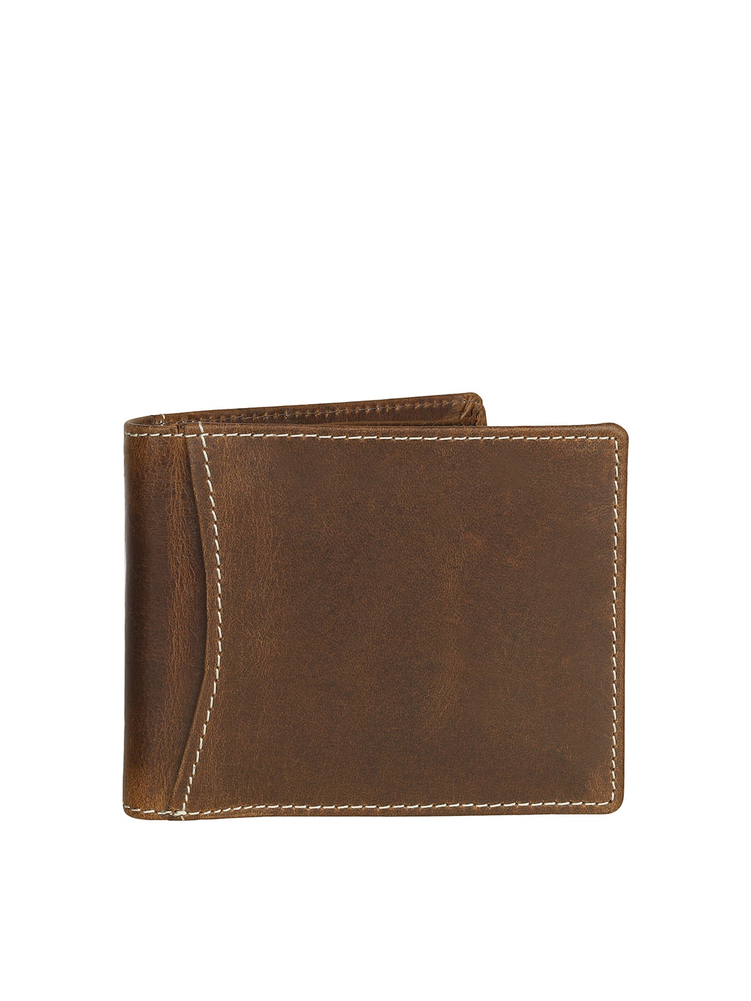 

SAMTROH Men Leather Two Fold Wallet, Brown