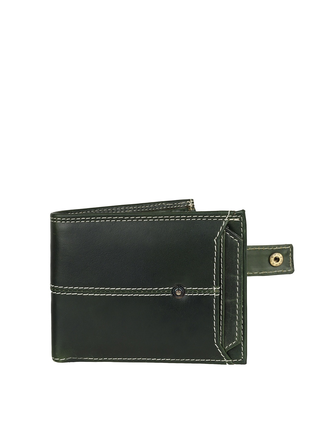 

SAMTROH Men Leather Two Fold Wallet, Green