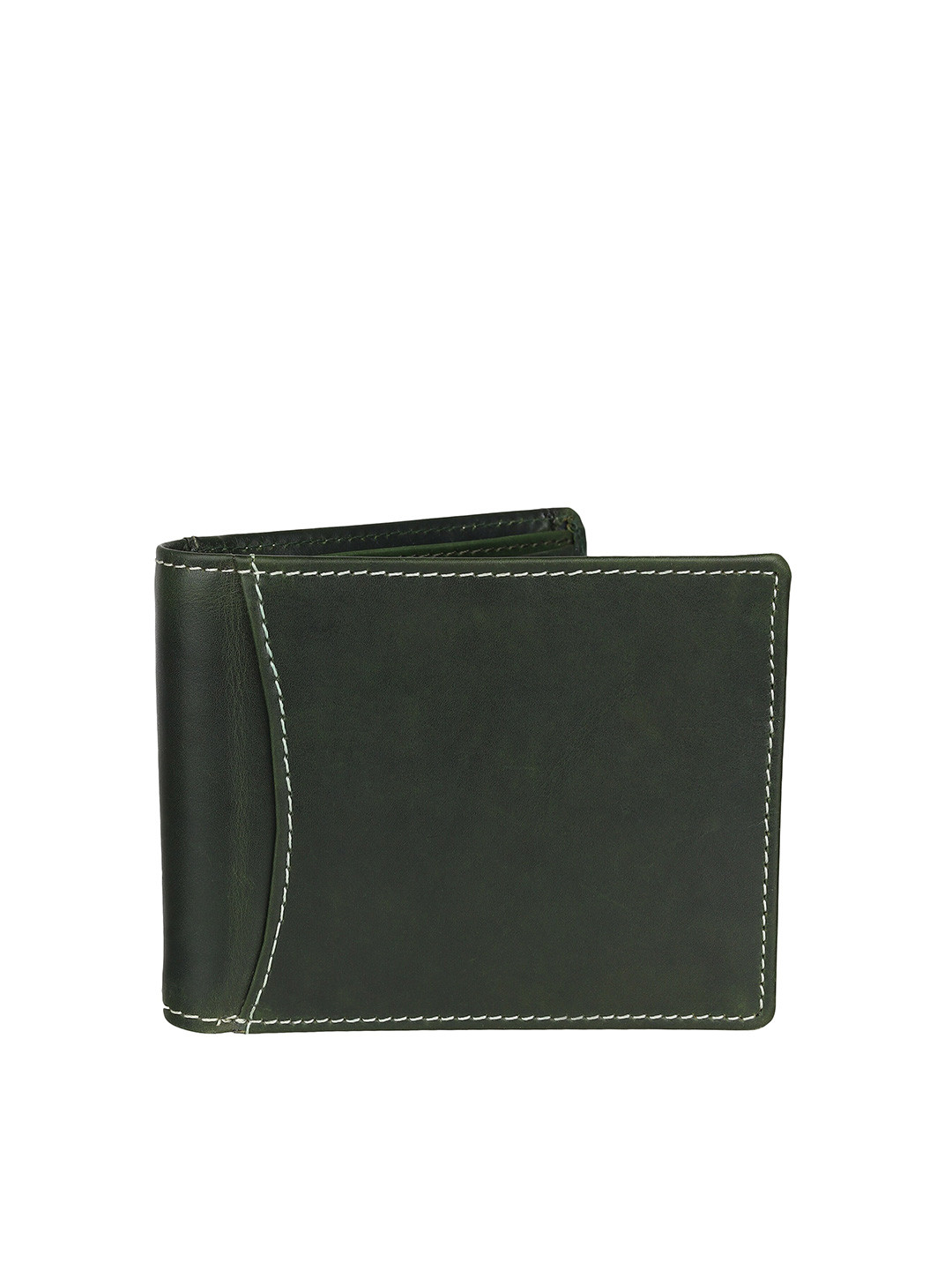 

SAMTROH Men Leather Two Fold Wallet, Olive