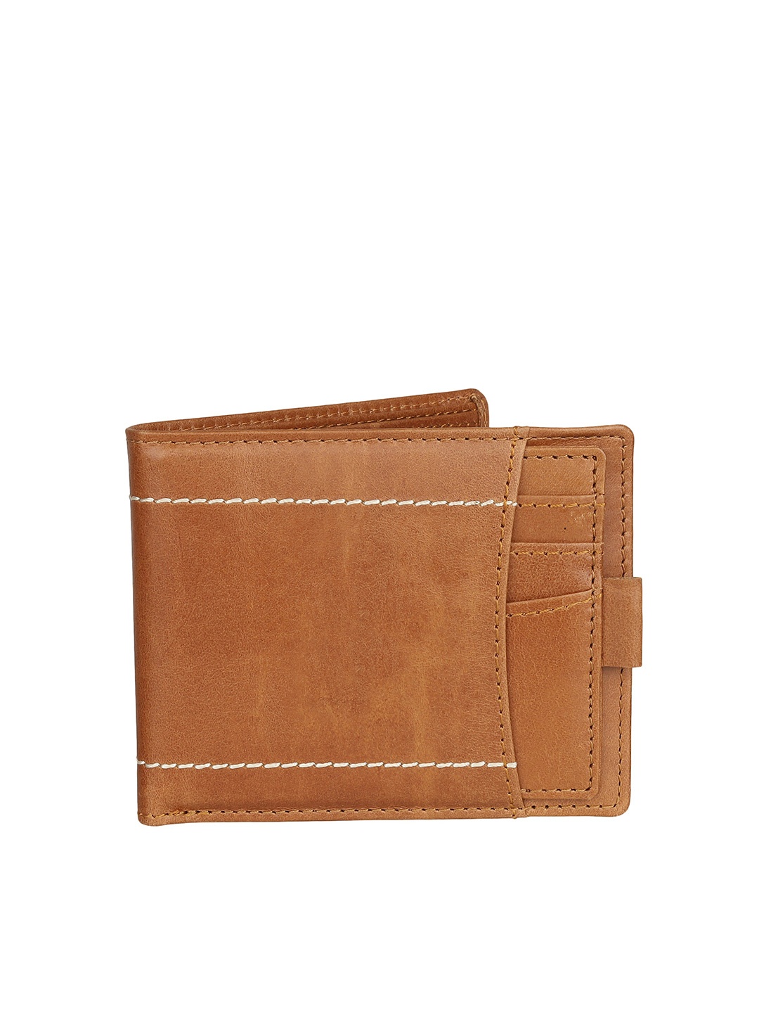 

SAMTROH Men Leather Two Fold Wallet, Tan