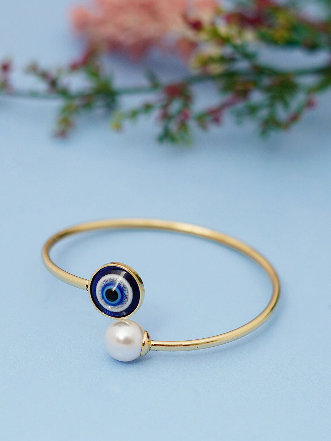 

Ferosh Women Gold-Plated Pearl Cuff Bracelet