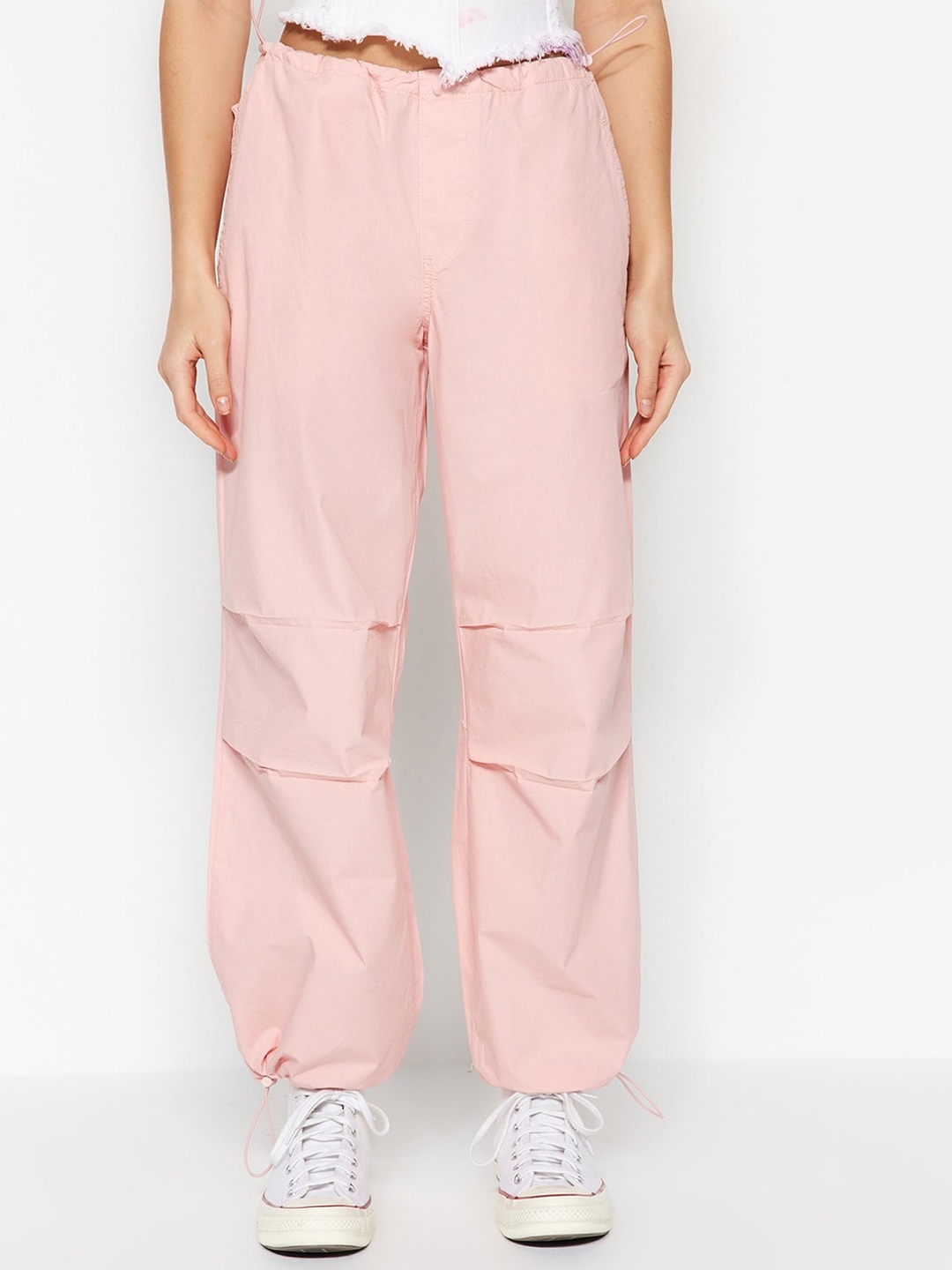 

Trendyol Women High-Rise Joggers, Peach