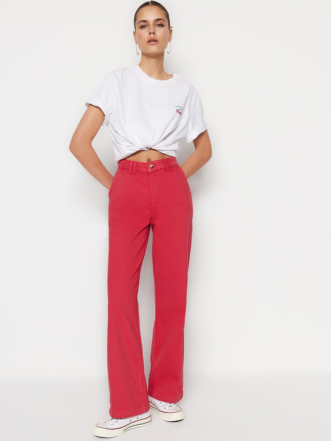 

Trendyol Women Mid-Rise Casual Jeans, Pink