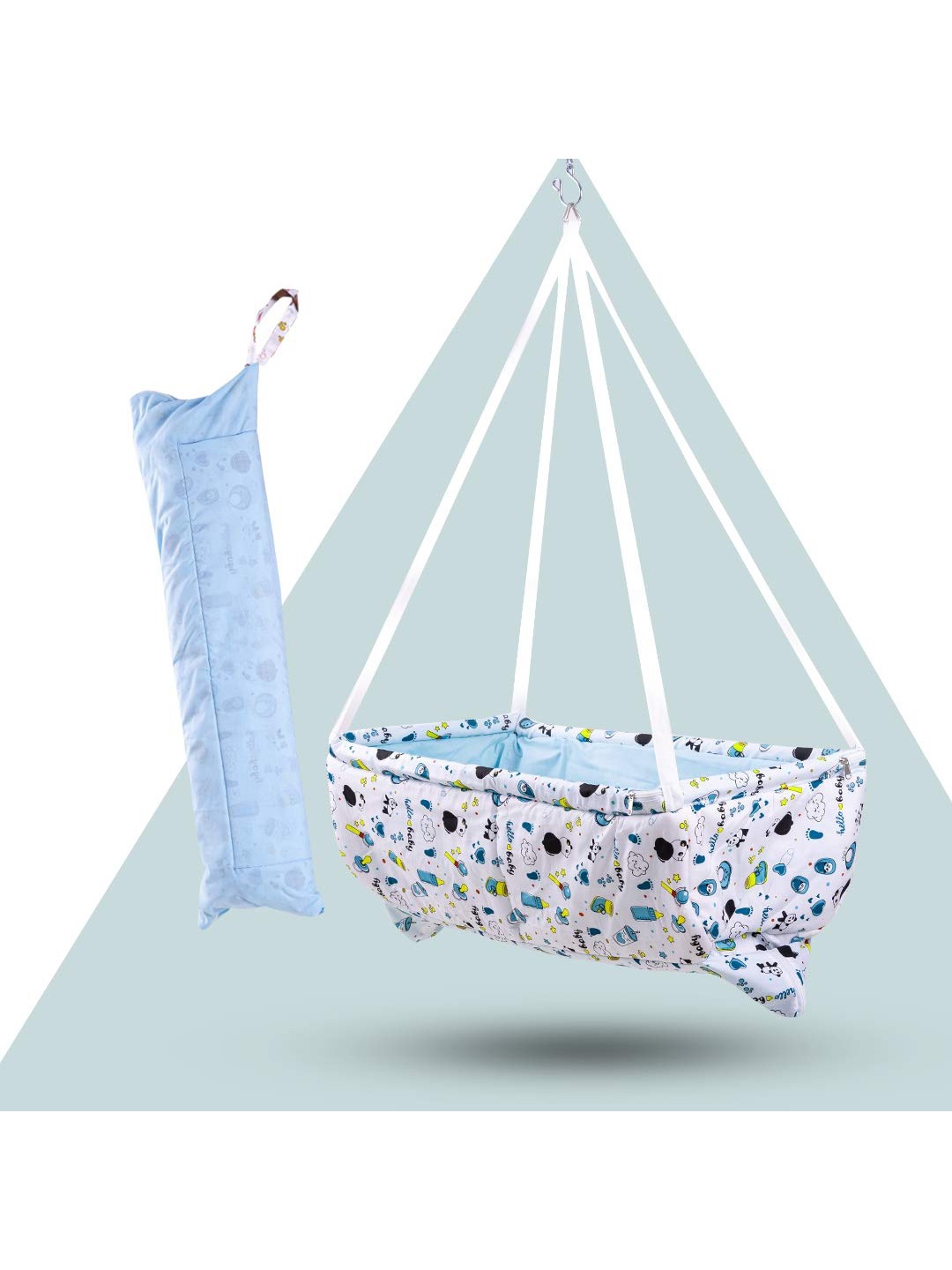 

BAYBEE Infants Printed Handing Swing Cradle, Blue