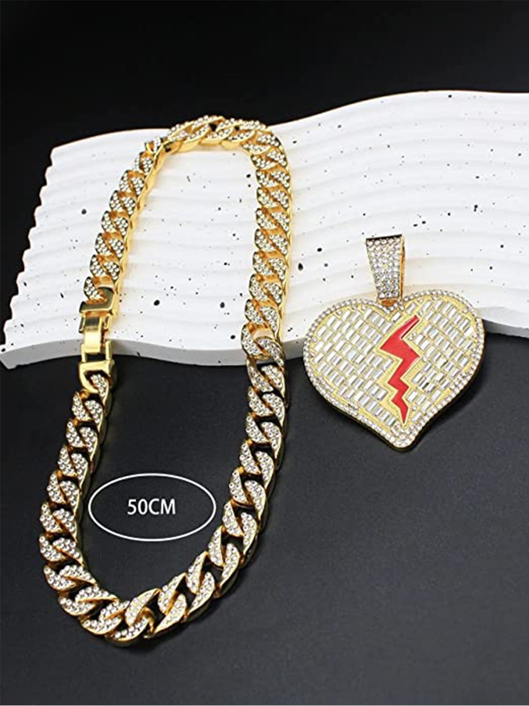 

VIEN Gold-Plated Mc Stan Hip Hop Cuban Necklace