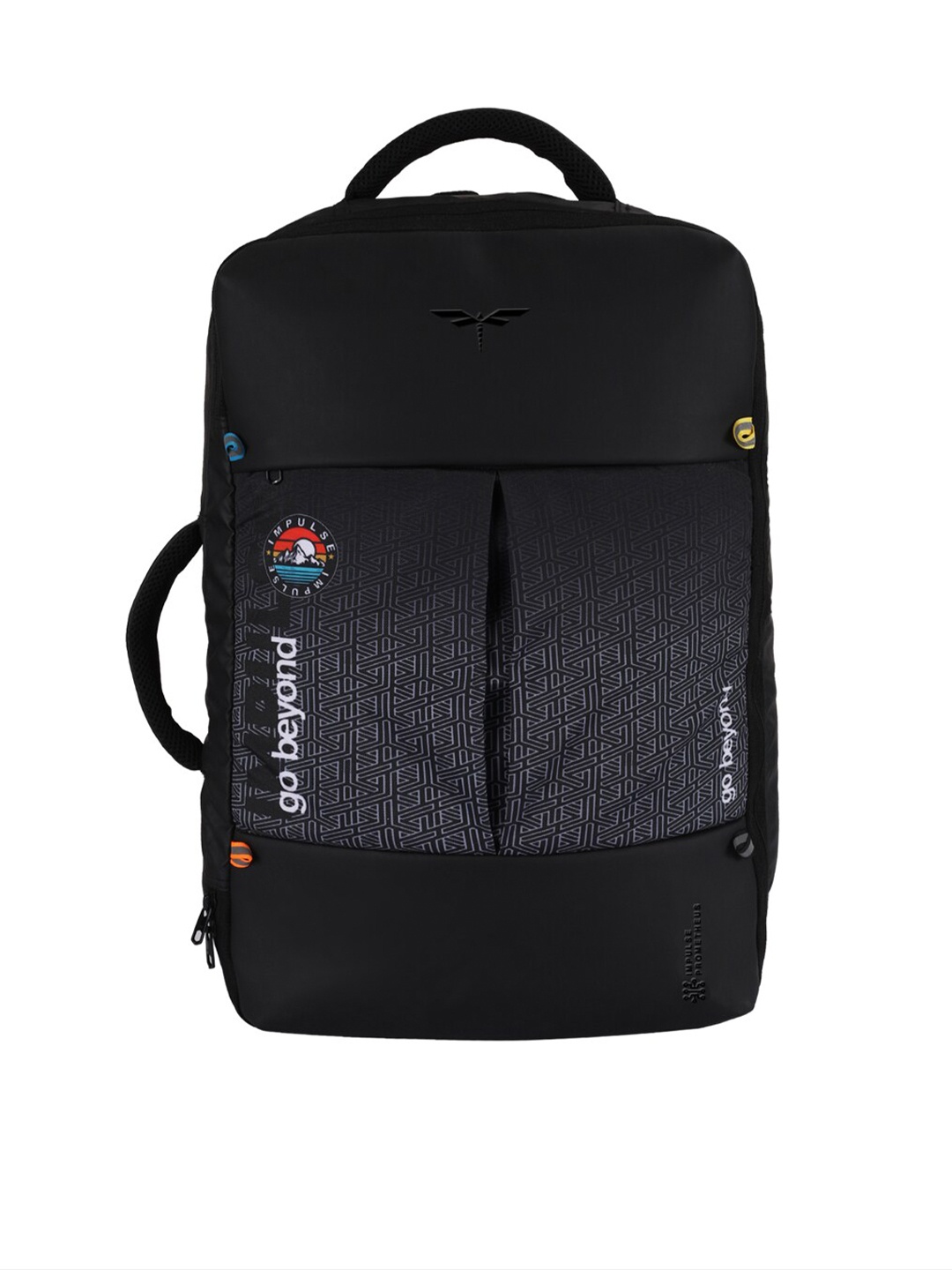 

Impulse Graphic Backpack with Compression Straps, Black