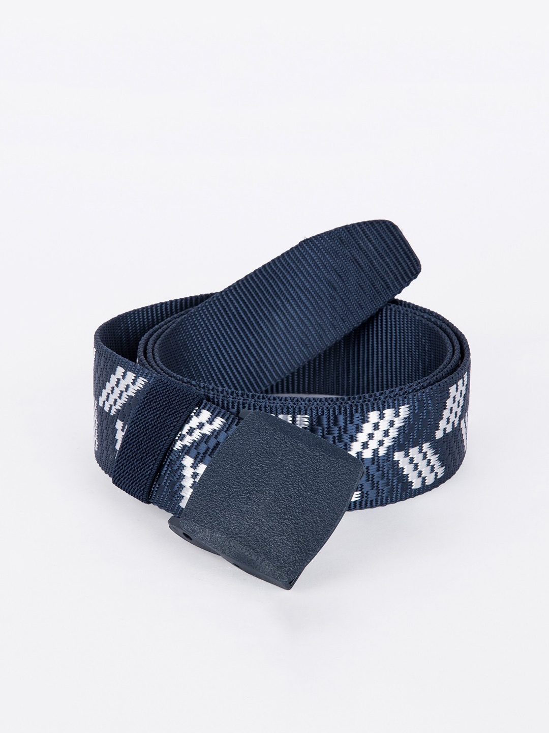 

Mast & Harbour Men Woven Design Slim Casual Belt, Blue