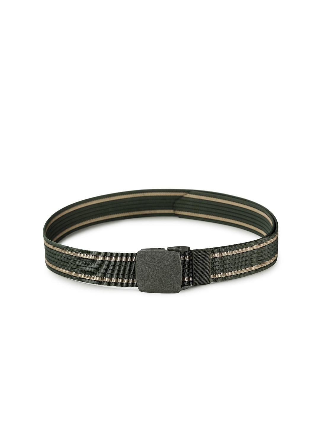 

Mast & Harbour Men Woven Design Slim Casual Belt, Green