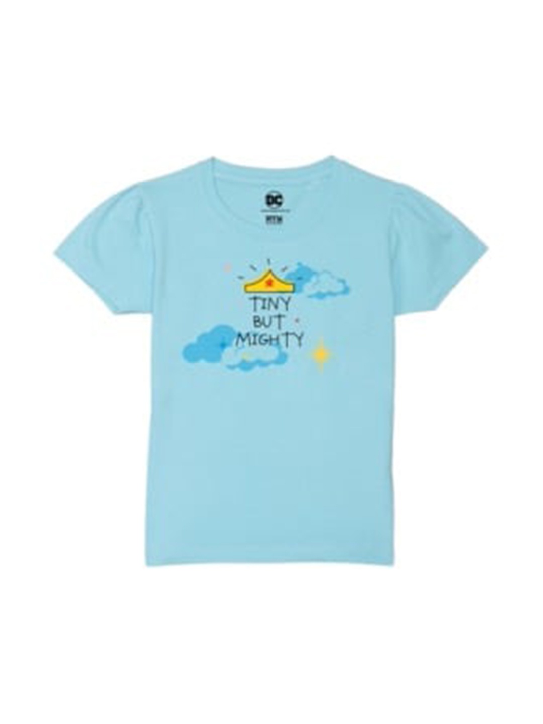 

Wear Your Mind Girls Typography Printed Pure Cotton T-shirt, Blue