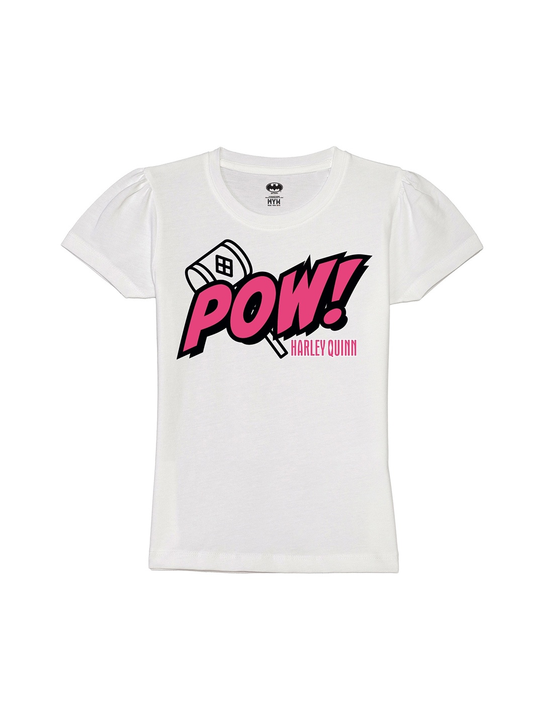 

Wear Your Mind Girls Harley Queen Printed Pure Cotton T-shirt, White