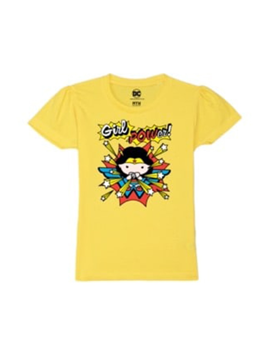 

Wear Your Mind Girls Graphic Printed Pure Cotton T-shirt, Yellow