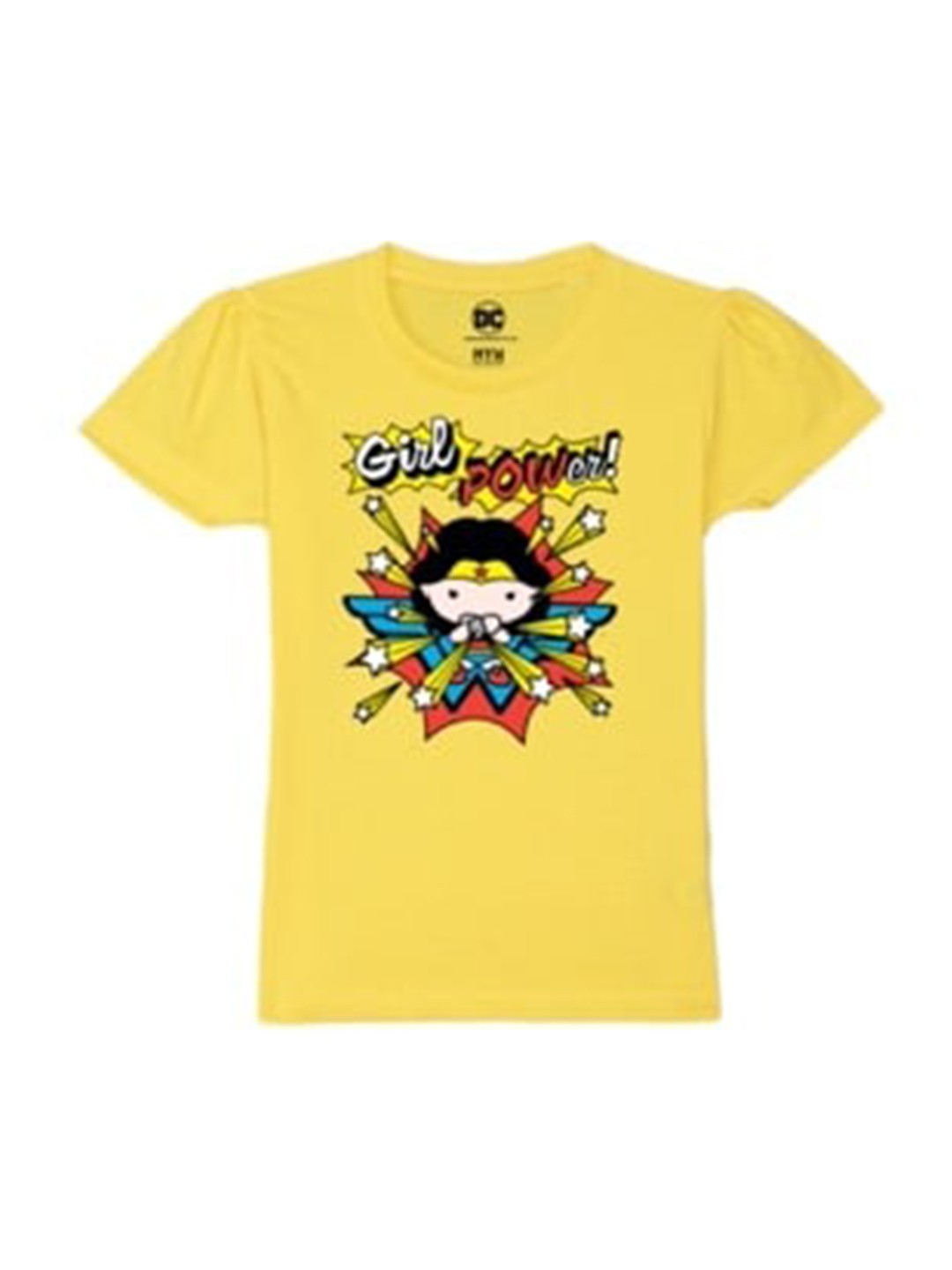 

Wear Your Mind Girls Graphic Printed Pure Cotton T-shirt, Yellow