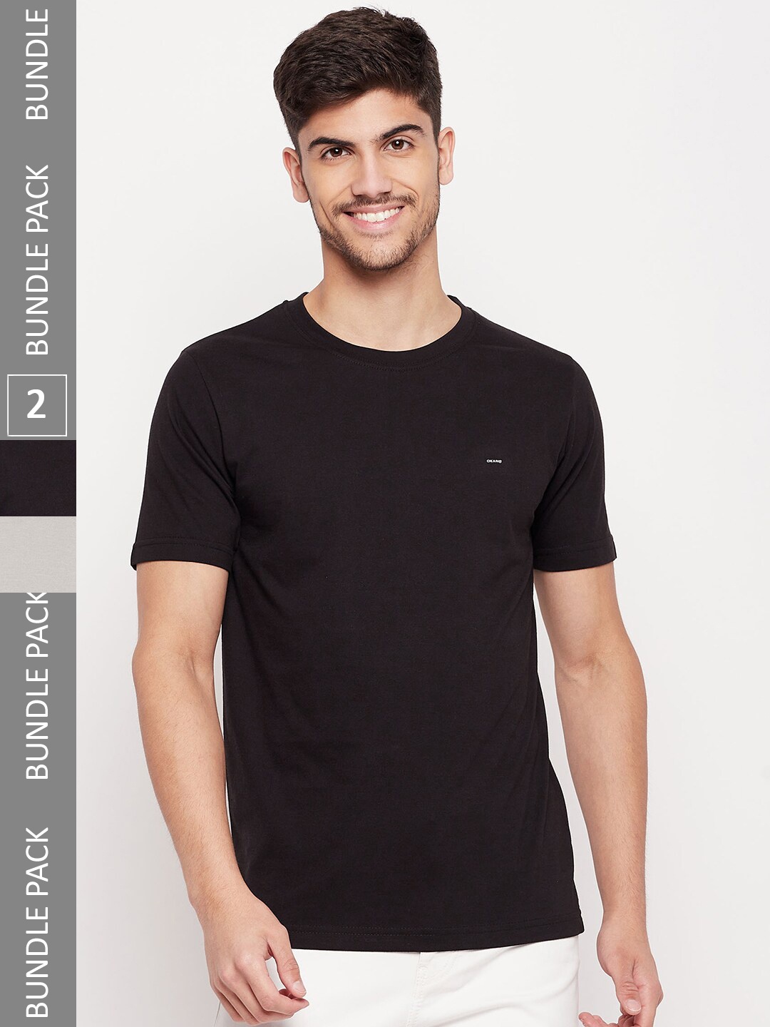 

Okane Pack Of 2 Round Neck T-shirt, Black