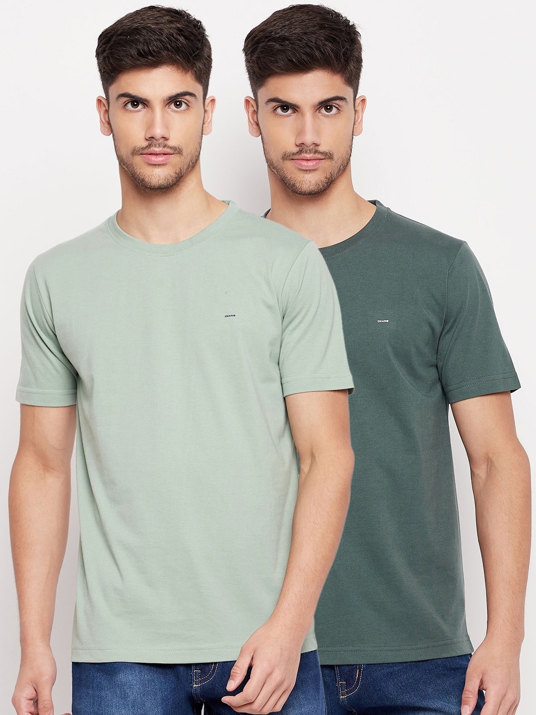 

Okane Pack Of 2 Round Neck T-shirt, Olive