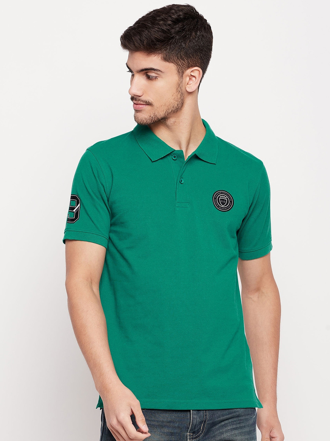 

Okane Polo Collar Cotton T-shirt, Green