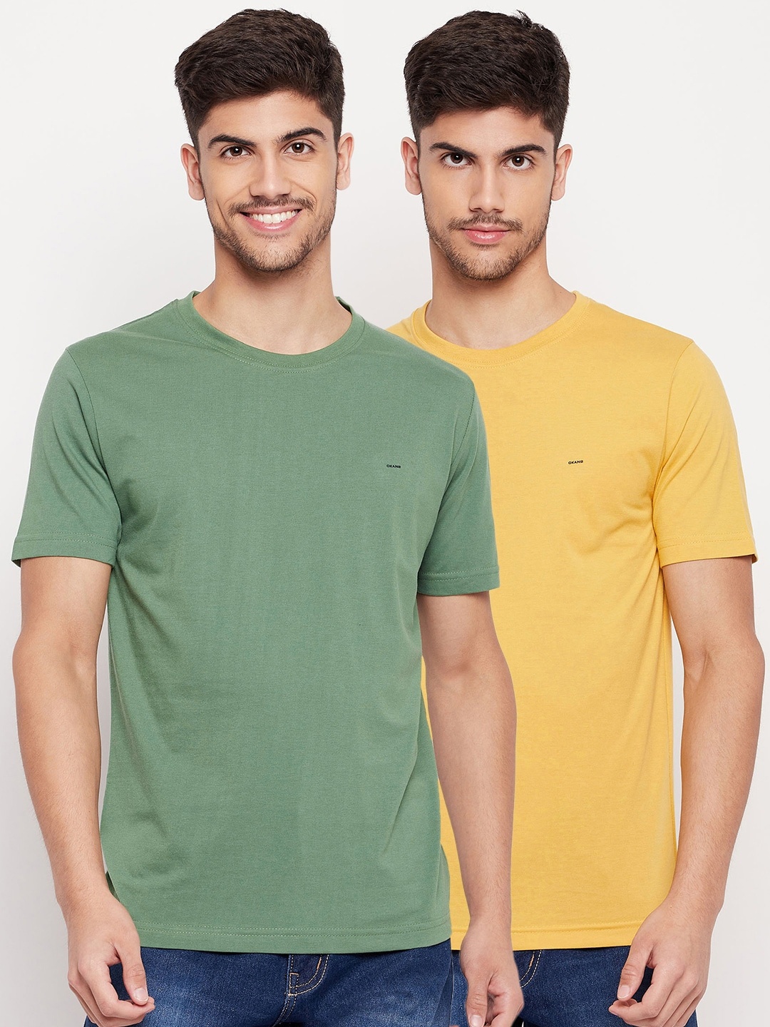 

Okane Pack Of 2 Round Neck T-shirts, Green