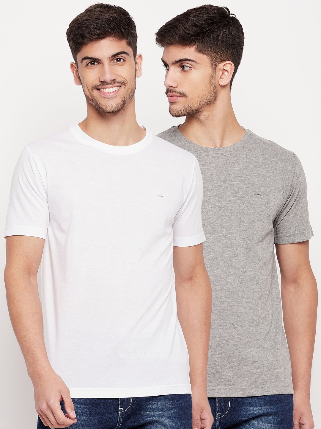 

Okane Pack Of 2 Round Neck T-Shirt, Grey