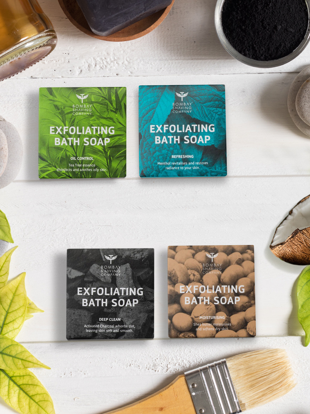 

Bombay Shaving Company Pack of 4 Exfoliating Handmade Bath Soaps, Multi