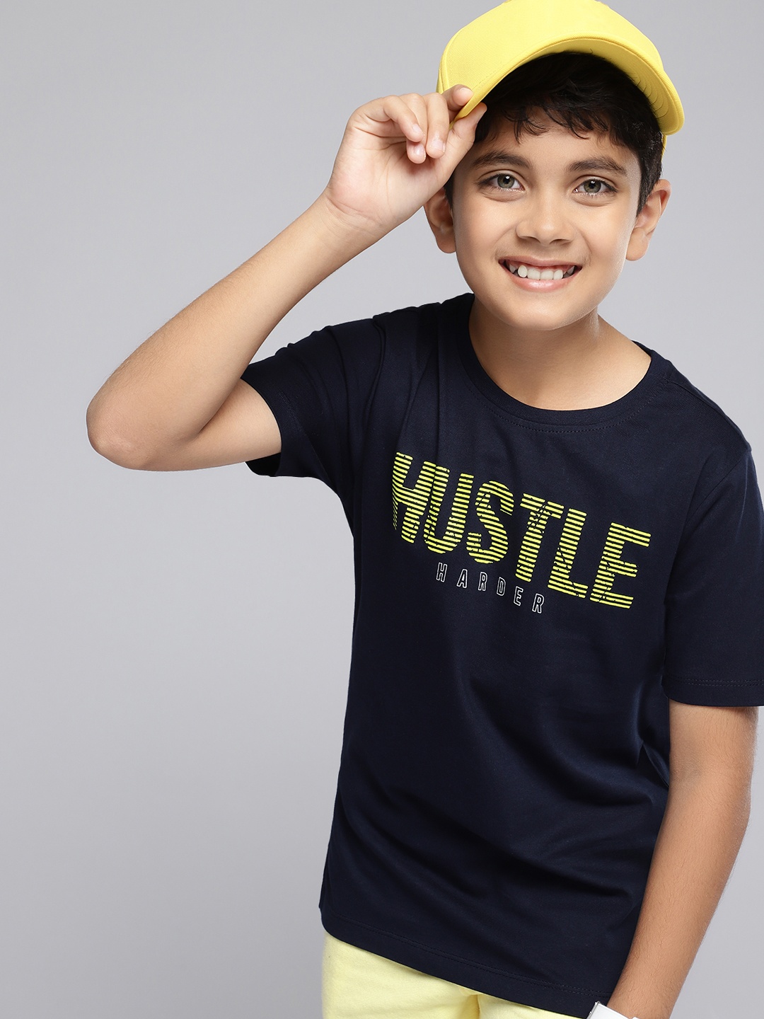 

HERE&NOW Boys Printed Pure Cotton T-shirt, Navy blue
