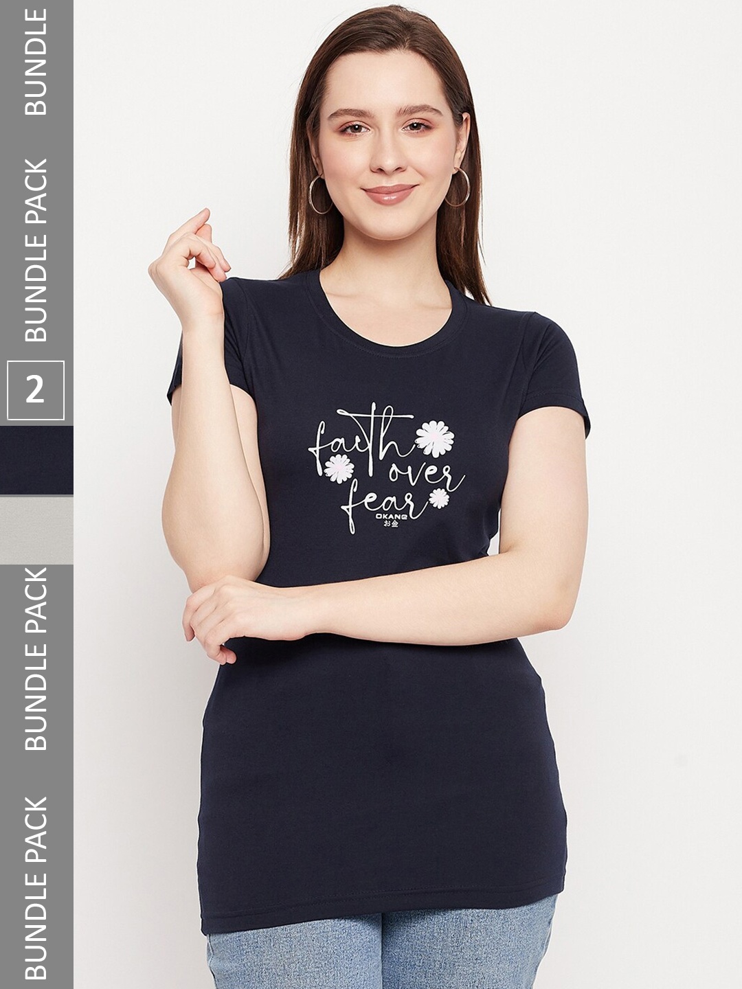 

Okane Pack Of 2 Printed Short Sleeves T-shirt, Navy blue