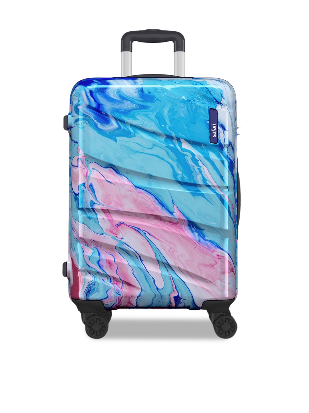 

Safari Hue Printed Poly Carbonate Large Hard Trolley Bag - 77 cm, Blue