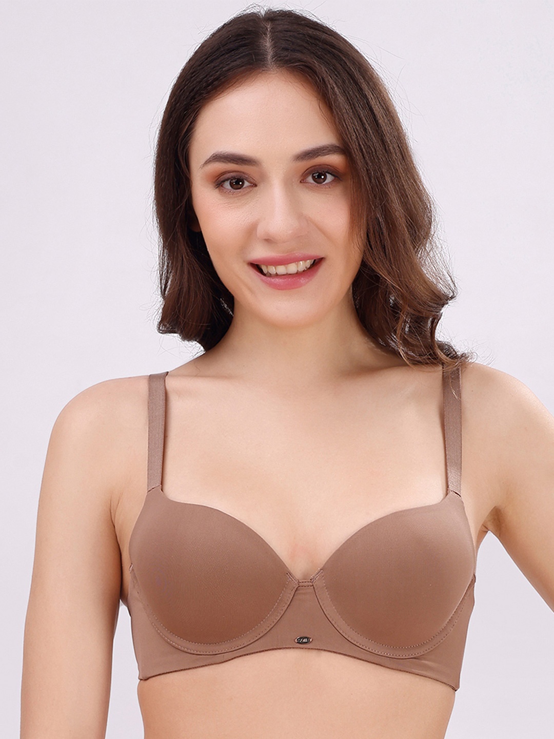 

SOIE Medium Coverage Padded Wired T-shirt Bra, Brown