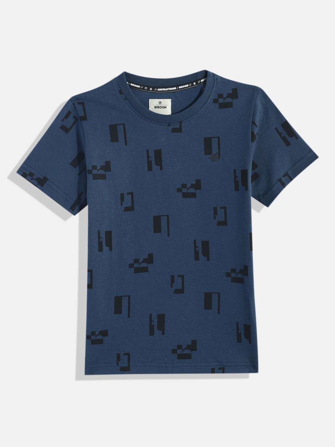 

WROGN YOUTH Boys Abstract Printed T-shirt, Blue