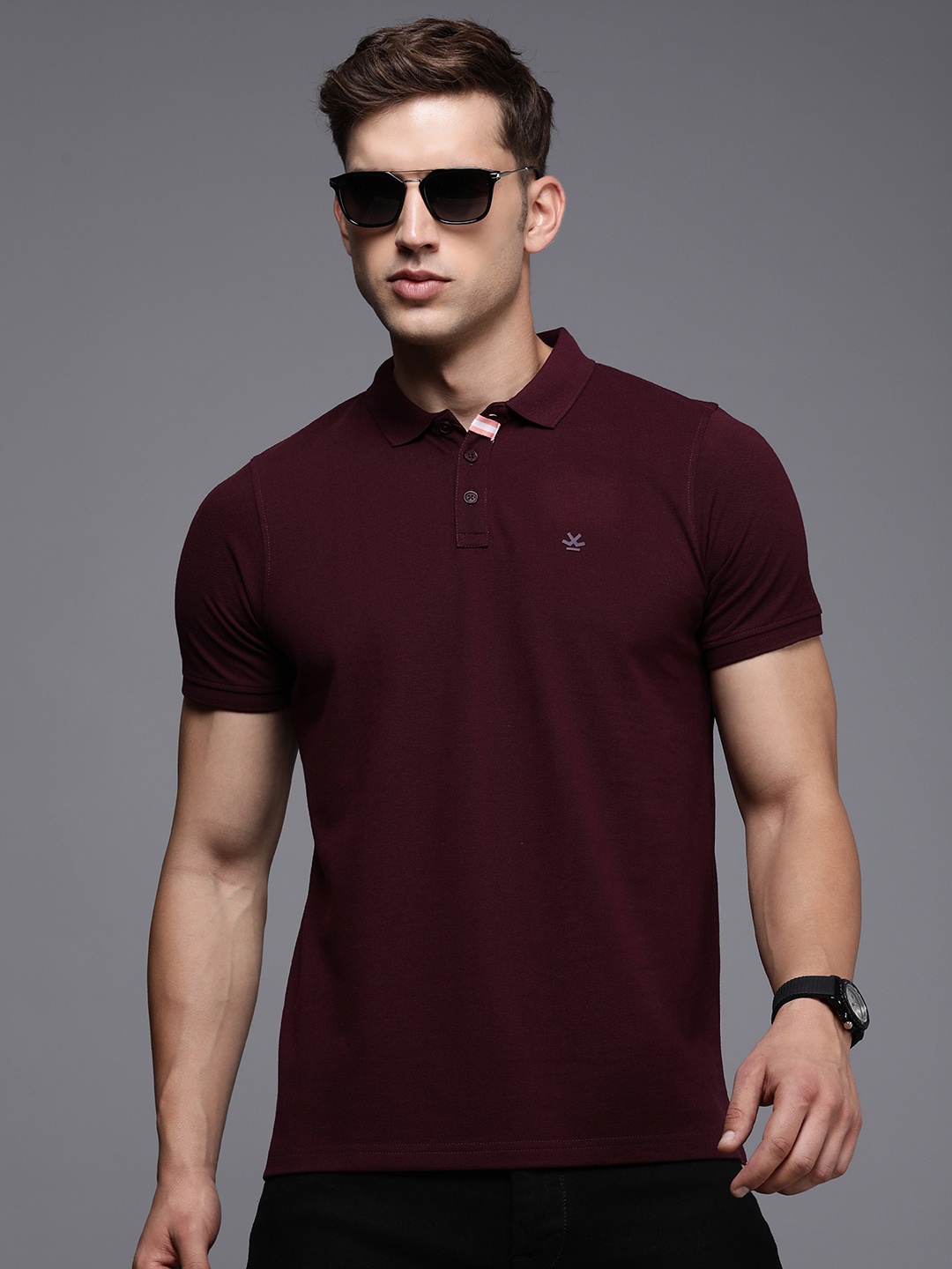 

WROGN Polo Collar Slim Fit T-shirt, Burgundy