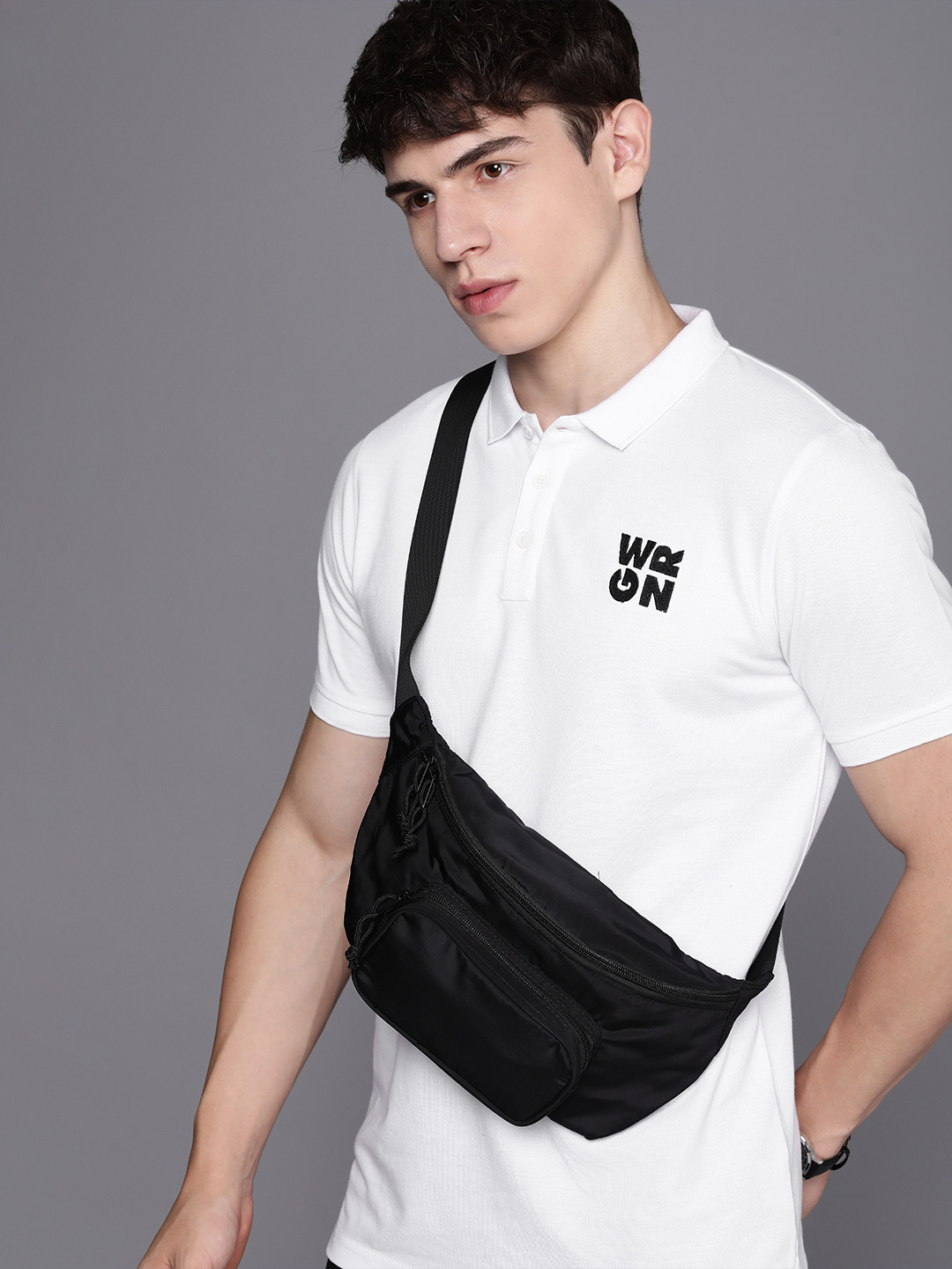 

WROGN Men Polo Collar Slim Fit Casual T-shirt, White