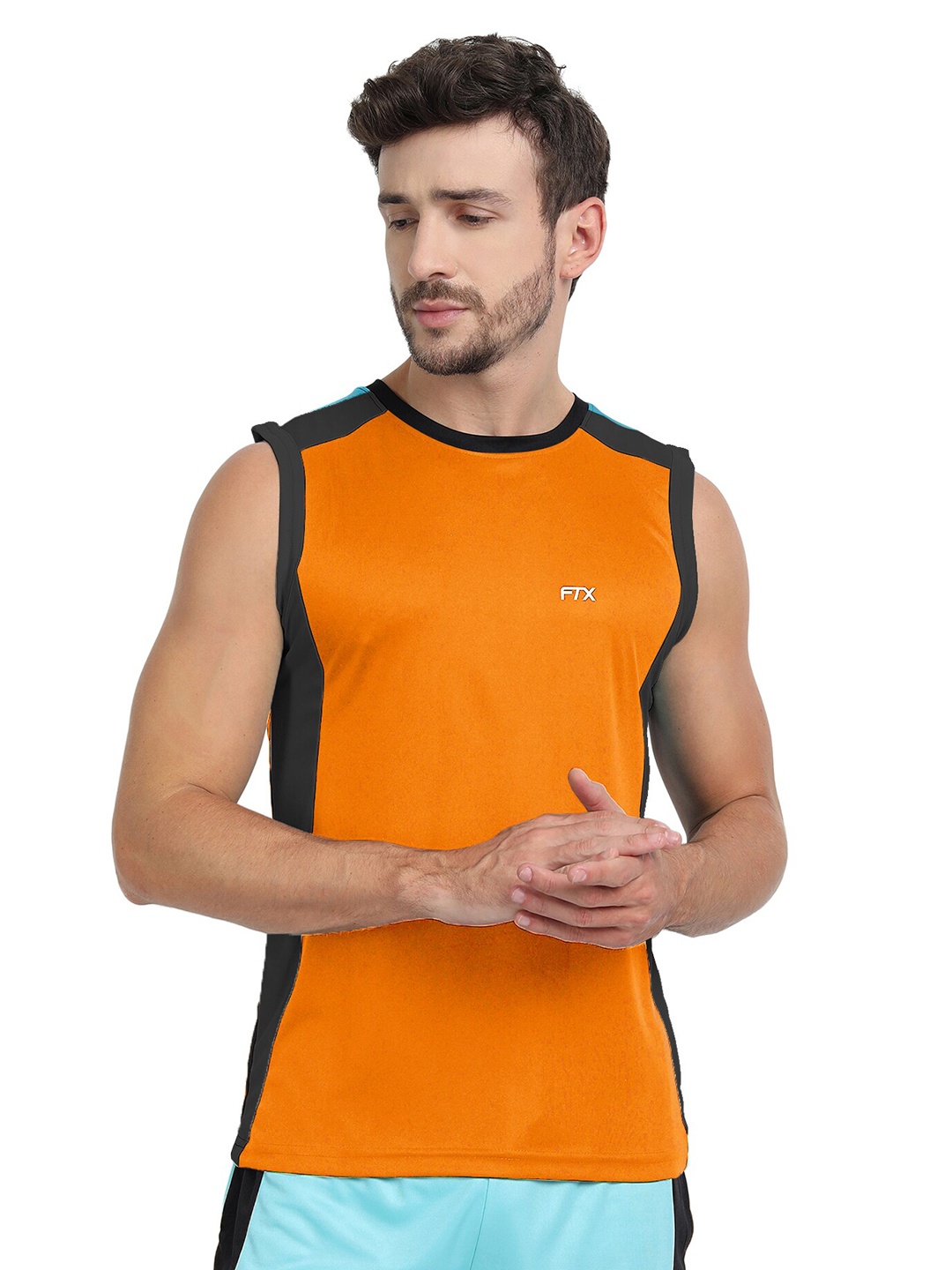 

FTX Colourblocked Sleeveless Dri-FIT Technology T-shirt, Orange