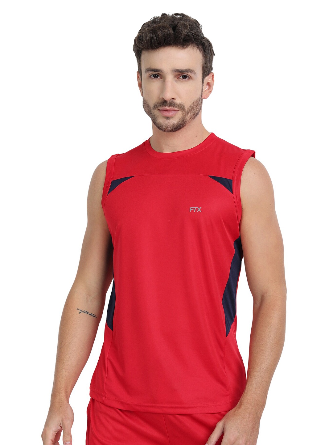 

FTX Men Round Neck Dri-FIT Sports T-shirt, Red