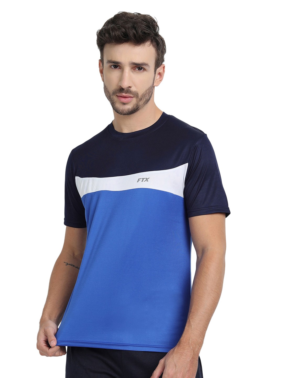 

FTX Colourblocked Round Neck T-shirt, Blue