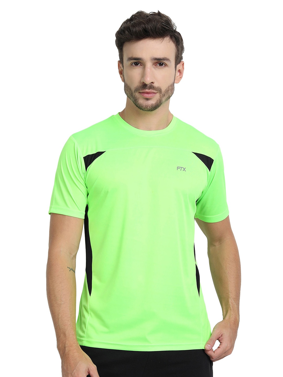 

FTX Colourblocked Dri-Fit Technology Sports T-shirt, Green